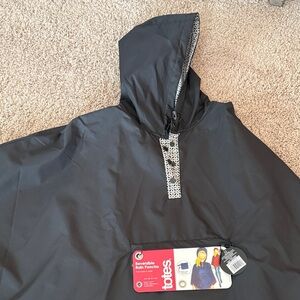 Totes Black Reversible Rain Poncho